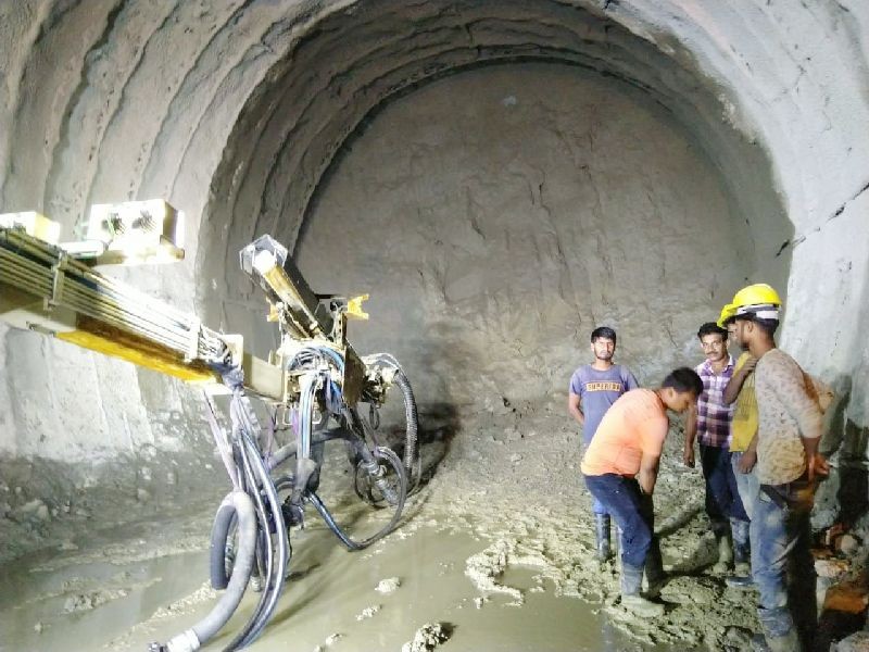 A scene from the ongoing construction work on the Dimapur to Zubza railway line of the NFR. (Morung File Photo)